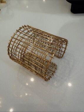 Open Grid Gold Cuff Bracelet for Women